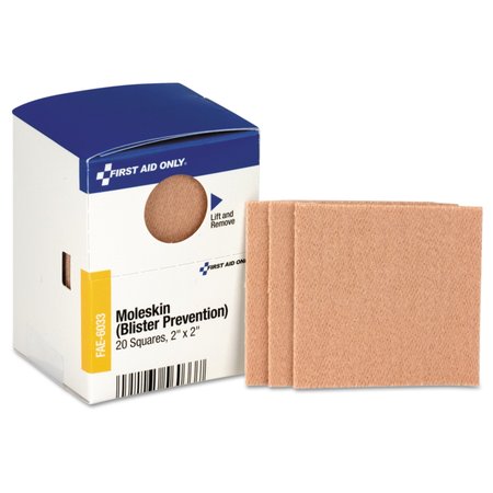 FIRST AID ONLY Refill for SmartCompliance General Business Cabinet, Moleskin, 2 x 2, PK20, 20PK FAE-6033